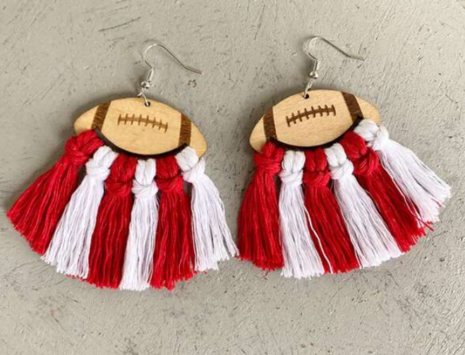 Red White Football Fringe