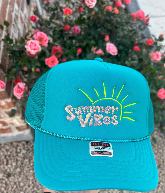 Summer Vibes Embroidered Trucker Hat