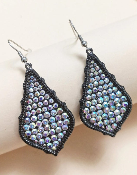 Gunmetal Bling Teardrop