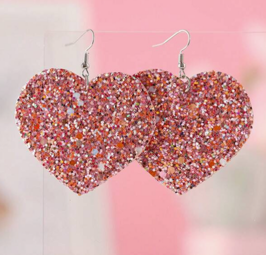 Pink Sparkle Hearts