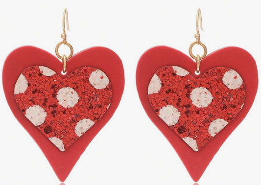 Polka Dot Glitter Hearts