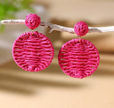Raffia Woven Earrings (3 colors)