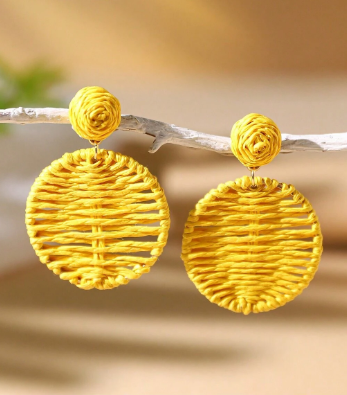 Raffia Woven Earrings (3 colors)