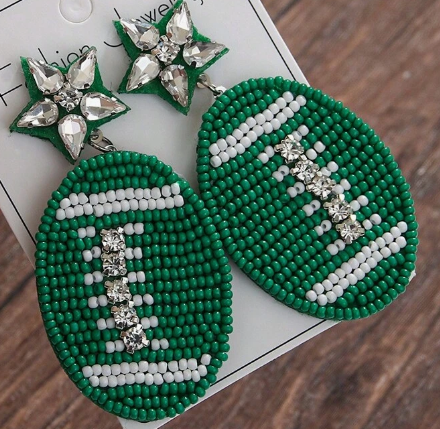 Green Football Bling