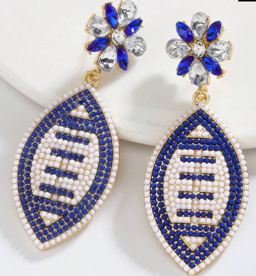Football Blue/White Bling
