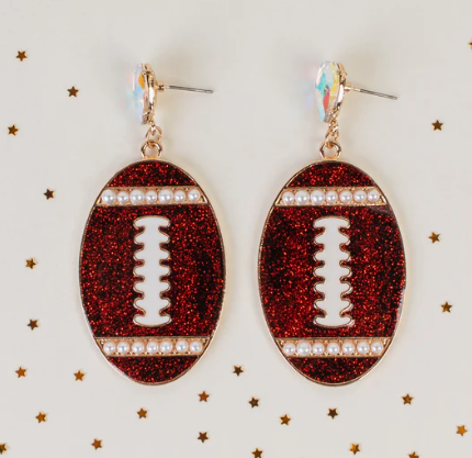 Football Pearl Bling Maroon