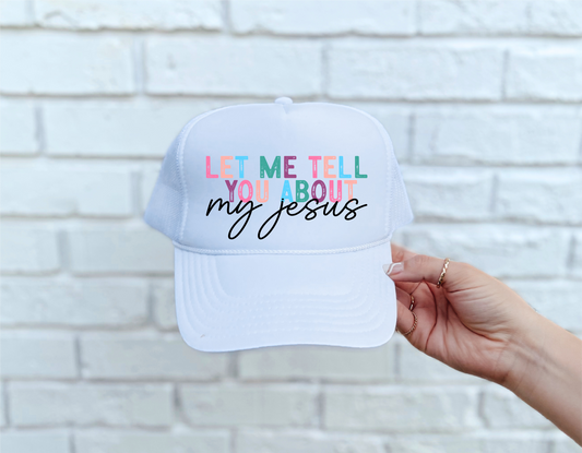 My Jesus DTF Printed White Trucker Hat